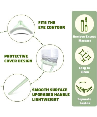 Eyelash Comb Eyelash Curler Makeup Mascara Applicator Eyelash Definer Eyebrow Brush Metal Teeth Eye Lash Tool LSSZ-E Light Green 12 - Buy Online on GoSupps.com
