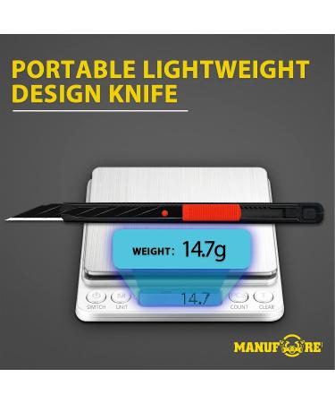 MANUFORE 30pcs 9mm Snap-off Knives with Safety Auto-lock  Metal Handle  Black Blade  Lightweight Portable Retractable Cutter for office  school  daily works 30pcs black knife - Buy Online on GoSupps.com