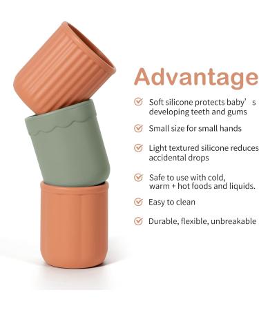 CSFICTS Toddler Cups - Mini Silicone Baby Cup 2 Pack, BPA Free Drinking Training Cup for Babies and Toddlers 6 Months+ (Ether) - Buy Online on GoSupps.com