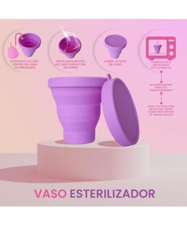 Ella y Yo Menstrual Cups - 2 Sizes L Sterilizer & Cotton Bag | 100% Soft Medical Silicone Washable & Reusable - Buy Online on GoSupps.com