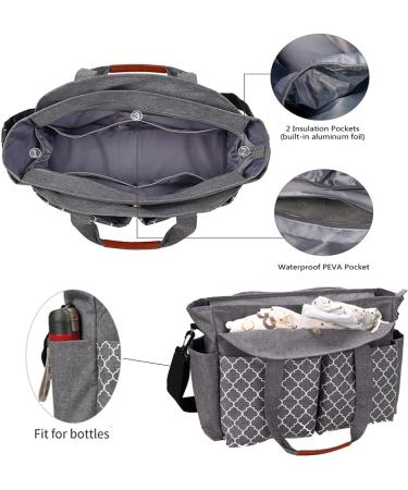 KADUNDI Baby Diaper Bag - Waterproof Large Capacity Shoulder Strap Portable for Moms - Gray - Buy Online on GoSupps.com