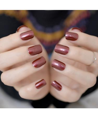 CoolNail Red Wine Square Full Cover False Nails | DIY Salon Quality Artificial Nails for International Shipping - Buy Online on GoSupps.com