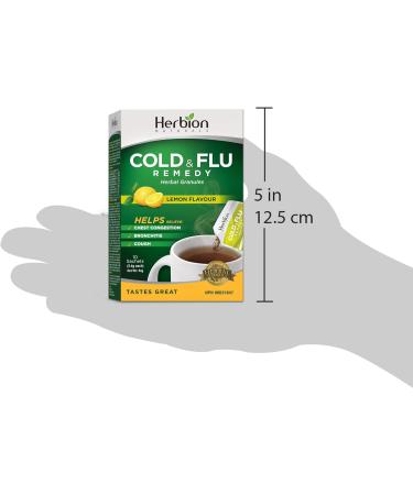 Herbion Naturals Cold & Flu Remedy Herbal Granules with Natural Lemon Flavour 10 Count sachets - Buy Online on GoSupps.com