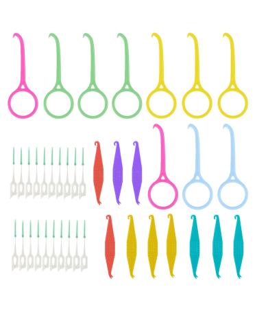 40 pcs Aligner Removal Tool + Braces Rubber Band Tool + Interdental Brush  10 Hygienic Grabber Tool for Invisible Removable Brace and Retainer  10 Elastic Rubber Band Placer  20 Silicone Dental Pick