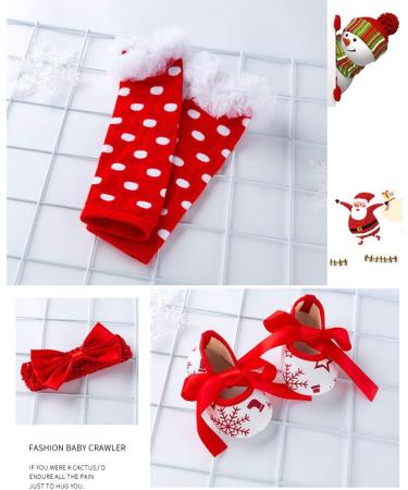 Winmany Baby Girls Christmas Romper Tutu Dress Set 0-3 Months with Headband, Leg Warmers, & Shoes - Buy Online on GoSupps.com