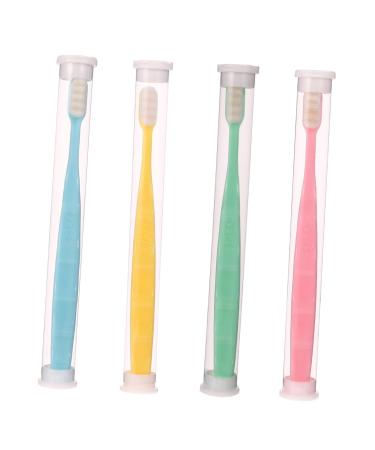 Minkissy 4 pieces wangan hair toothbrush micro toothbrush children's toothbrush children travel toothbrush manual tooth cleaning toothbrush with additional bristles oral adult tool travel pp