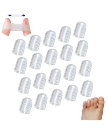 NAZARR Silicone Anti-Friction Toe Protector 2023 New Silicone Breathable Toe Covers 10/20/30/50Pcs Silicone Toe Protectors Clear Silicone Anti-Friction Toe Protector (Color : 20pcs)