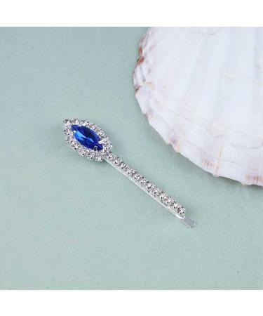 Inilbran Vintage Sapphire Crystal Hair Pin Barrettes Blue Crystal Wedding Hair Barrettes Vintage Rhinestone Hairpin Barrette Bling Cz Hair Pins Hairclip Decorative Bobby Pins Bridal Hairclip(Style A) - Buy Online on GoSupps.com