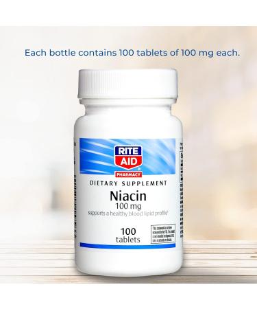 Rite Aid Niacin 100mg - Vitamin B3 Supplement 100 Tablets - Buy Online on GoSupps.com