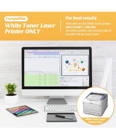 TransOurDream Laser No-Cut Dark Heat Transfer Paper for T Shirts - 10 Sets (8.5x11) - Self-Weeding Iron on Transfer Paper for Laser Printer - White Toner - Buy Online on GoSupps.com