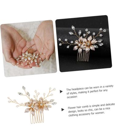 Beavorty flower hair comb bride hair comb clip wedding guest gold headband shiny metal headband bridal headdress sparking hair hoops crystal wedding headdress decorate Miss manual - Buy Online on GoSupps.com
