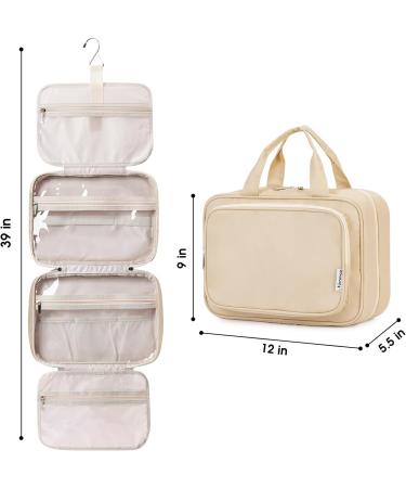 Narwey Hanging Travel Toiletry Bag for Women - Brown (Large) | Cosmetics Makeup Organizer for Travel Size Accessories - Buy Online on GoSupps.com