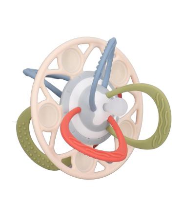 Sensory Silicone Teether for Babies - Colorful Lines | Crisp Sound | Easy to Clean | Reduce Swelling | 4 Textured Teething Toys - Buy Online on GoSupps.com