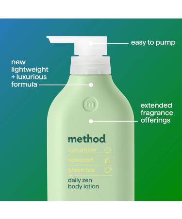 Method Body Lotion - Daily Zen Cucumber & Seaweed | 24 Hours Moisture | 14 oz - Eco-Friendly Skincare for All Skin Types - Buy Online on GoSupps.com