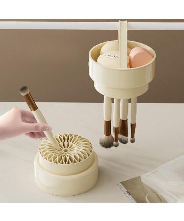 3-in-1 Makeup Brush Cleaner & Organizer | Silicone Cleaning Bowl & Drying Holder for Cosmetics - Buy Online on GoSupps.com