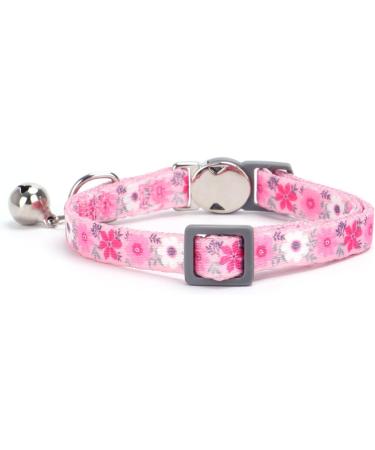 Personalized Moonpet Cat Necklace - Custom Name & Phone Number Safety Closure & Bell - Pink Flower Design - Buy Online on GoSupps.com