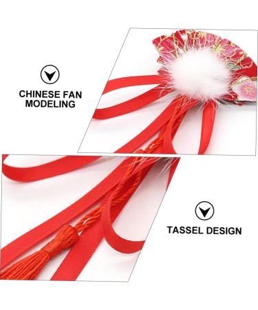 ibasenice 3 Pairs Children's Hairpin Butterfly Hair Clips Chinese New Year Hair Clips Hair Clip Accessories Polymer Clay Cane Styling Hair Clips Decor Red Fabric Ribbon Woman Chinese Style - Buy Online on GoSupps.com