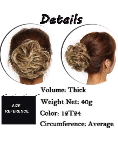 Sego Hair Part Dutt Hair Tie - Thick Hair Extensions for Voluminous Updos | Light Brown & Ash Blonde Mix #12T24 - Buy Online on GoSupps.com