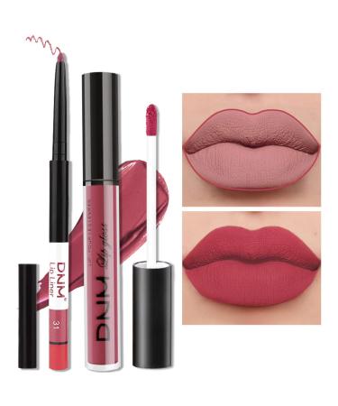AMY'S DIARY 2pcs Red Matte Lip Liner and Lipstick Makeup Set  Liquid Lipstick 24H and Lip Liner Set Matt Lips Make Up Waterproof Long Lasting Lipstick Matte Kit(31) - Buy Online on GoSupps.com