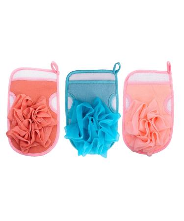 Dead for Mitt with Loofahs Red Ball Cleaning Scrub Mesh Scrubber Gloves Skin Back Accessories Bubble Spa Women Exfoliating Massage Brush Shower Flower Pink Bathroom Pouf Men As Shown