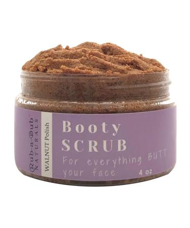 Rub-a-Dub Naturals Premium Walnut Body  Back & Booty Scrub   Exfoliating Butt Scrub for Acne  Cellulite  Stretch Marks  Ingrown Hair  Keratosis Pilaris   MADE IN USA (4 ounce - Full Size) 4 Ounce (Pack of 1)