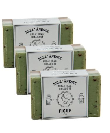 Label Provecne Label Provence Doublesided scrub soap with French soap for softening moisturizing and care for all skin types fig and donkey milk scent 125 g set of 3