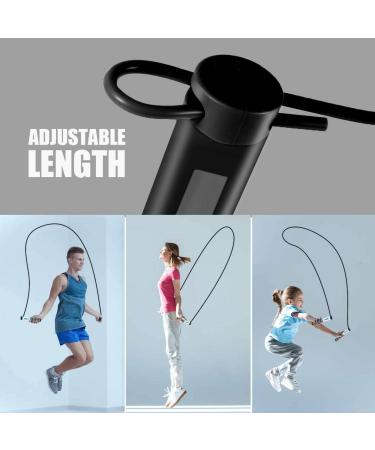 Digital Weighted Handle Jump Rope with Calorie Counter - Adjustable Speed Skipping Rope for Training Fitness - Men, Women, Kids - Black - Buy Online on GoSupps.com