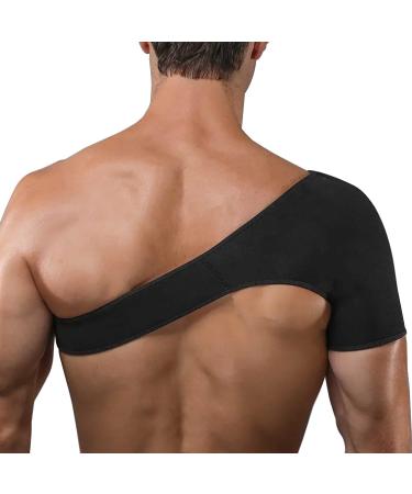 KAV Shoulder Brace - Neoprene, Adjustable Pain Relief Support for Injury, Sprains & Inflammation - One Size Fits All (Black) - SGS Certified - Buy Online on GoSupps.com