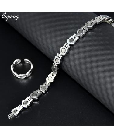 Cigmag Lymphatic Drainage Magnetic Bracelet for Women - Titanium Steel, Adjustable with Removal Tool - Gift Box Included - Buy Online on GoSupps.com
