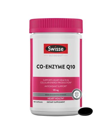 Swisse CoQ10 Supplement Co-Enzyme Q10 | Coenzyme Q10 Supports Heart Health and Ubiquinol Cellular Energy Production | CQ10 Antioxidant Support | Co Q 10 Supplement 135 mg | 180 Mini Softgel Capsules