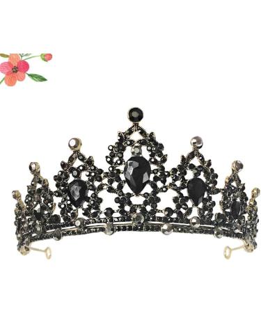 Shop Minkissy Vintage Baroque Crown | Strass Gemstone Tiara for Engagement & Wedding - Elegant Silver & Blue Hair Accessory - Buy Online on GoSupps.com