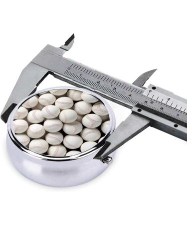White Baseball Portable Pill Box - 3-Compartment Travel Essential for Small Pills | Metal & Plastic Design - Buy Online on GoSupps.com
