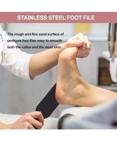 Wilsonzin Foot File for Hardened or Dry Skin Stainless Steel Callus Remover Double-Sided and 40 Replacement Sandpaper Foot Care Set Callus Planer for Pedicure Foot Care - Buy Online on GoSupps.com
