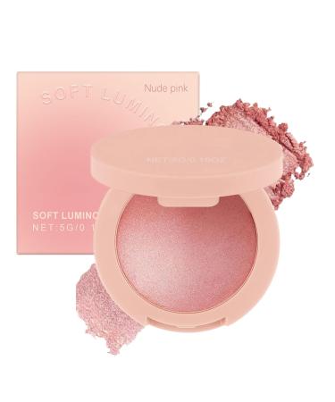 Blush Powder Face Makeup Blush PowderHighly Pigmented Glitter Cosmetics Long Lasting Buildable For Women Girls Party Wedding Nude