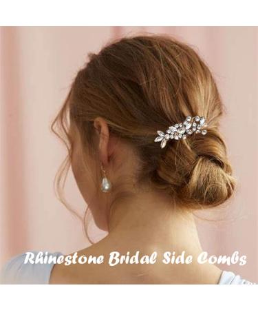 Bridal Wedding Hair Clip Comb Handmade Rhinestone Hair Clip HeadPieces for Women Bridal Headpiece Hair Accessories Bridal Hair Accessories for Women and Girls (Rhinestone Hair Comb) (Silver) - Buy Online on GoSupps.com