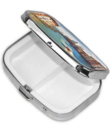 Grand Canal Italy Small Pill Case - Cute 2 Compartment Travel Pill Organizer for Purse & Gifts - Buy Online on GoSupps.com