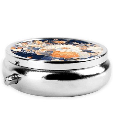 White & Yellow Peonies Portable Metal Pill Box | Round Mini 3-Compartment | Travel Essentials | Hinged Design for Small Pills - Buy Online on GoSupps.com