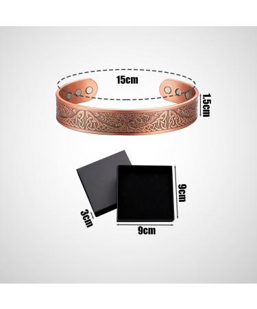 Antique Copper Bracelet with Black Jewelry Box | Vintage Adjustable Alloy Jewelry for Men & Women - Buy Online on GoSupps.com