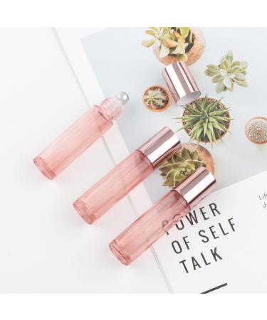 Pxyelec 14 Pack 10ml Refillable Roll-On Glass Bottles for Oils Fragrances Cosmetics & Massages - Pink - Buy Online on GoSupps.com