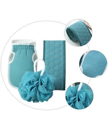 Buy Beaupretty 3-Piece Bath Towel Set | Exfoliating Gloves & Sponges | Cloud Velvet Bath Ball - Ideal for Luxurious Showers | Lake Blue | International Shipping Available - Buy Online on GoSupps.com