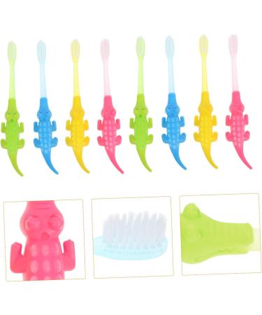 Minkissy 8st Small Crocodile Children's Toothbrush Set - Transparent Bent Design for Kids | International Shipping Available - Buy Online on GoSupps.com