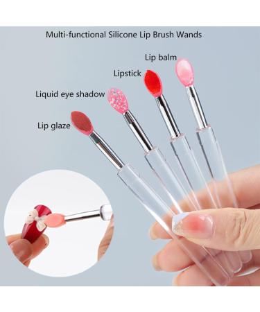 Buy 3pcs Multicolor Silicone Lip Brush Set | Reusable Makeup Applicator with Transparent Handles | Portable Beauty Tool for Lips & Eyes - International Shipping Available - Buy Online on GoSupps.com