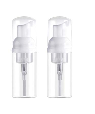 KEAIYYJ Small Foam Pump Bottles Travel Size Mousse Mini Soap Dispenser, Clear Plastic Empty Refillable Containers for Shampoo Castile, 50 ml/1.7 oz, 2 Pack