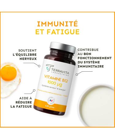 VITAMIN B12 1000 g | Bio-available form Methylcobalamin Pure | Vegan-friendly | Energy - Immune System - Nervous System | 120 Vegetable Capsules | Made in France | Terravita - Buy Online on GoSupps.com