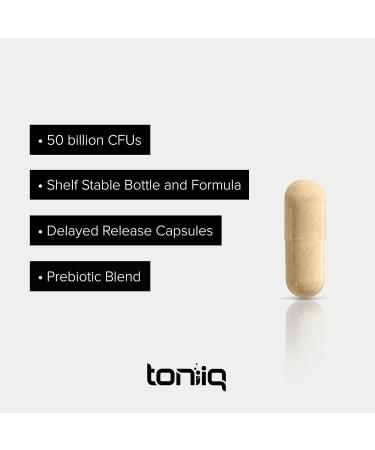 Toniiq 50 Billion CFU Lactobacillus Reuteri Probiotic 50mg per Serving - L Reuteri Probiotics - Highest CFU Count Lactobacillus Reuteri Probiotic - 60 Vegetarian Capsules - 60 Servings 60 Count (Pack of 1) - Buy Online on GoSupps.com