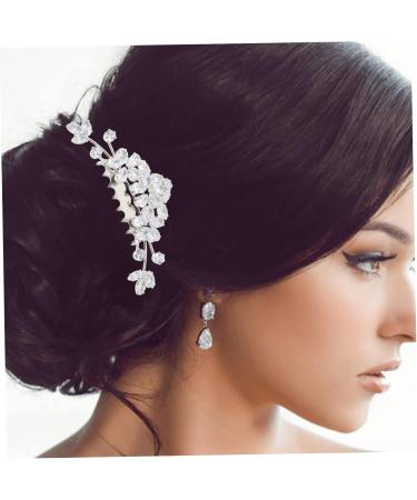 Housoutil Bangs Comb Bangs Hair Clip Pearl Wedding Hairpieces Leaf Wedding Hairpin Hair Combs for Wedding Hair Barrettes for Women Flower Side Comb Bride Accessories Rhinestone Rhinestones - Buy Online on GoSupps.com
