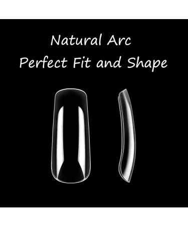 Geeker Chip 500 Pcs Acrylic Artificial Nails - French Ballerina Nail Tips in Clear Box - 10 Sizes Women - 500 Pack - Buy Online on GoSupps.com