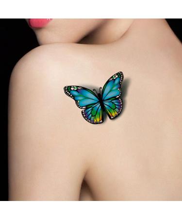 TAFLY 3D Colorful Butterfly Temporary Tattoos - Waterproof Body Art Stickers (5 Sheets) - Buy Online on GoSupps.com