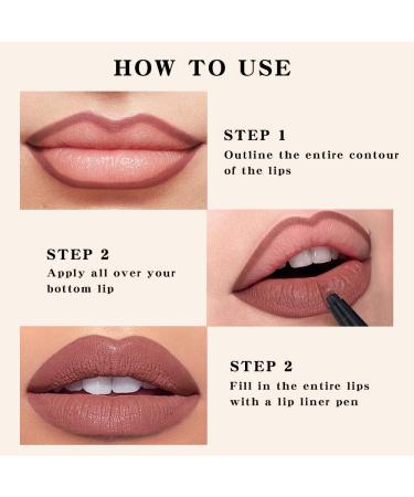 Light Brown Matte Lip Tint Stain Pen - Long Lasting Waterproof 24 Hour Lipstick & Lip Liner for Women | Versatile Lip Color (07 - Buy Online on GoSupps.com