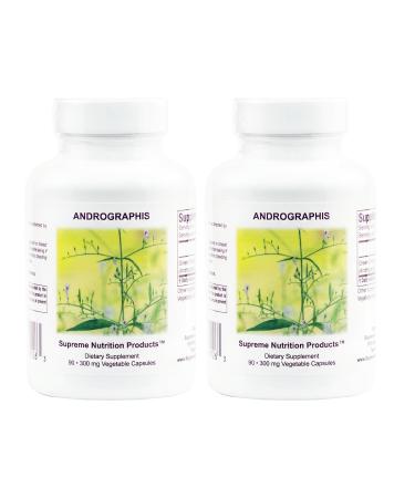 Supreme Nutrition Andrographis 90 Pure Green Chiretta Vegetarian Capsules (Pack of 2) 90 Count (Pack of 2)